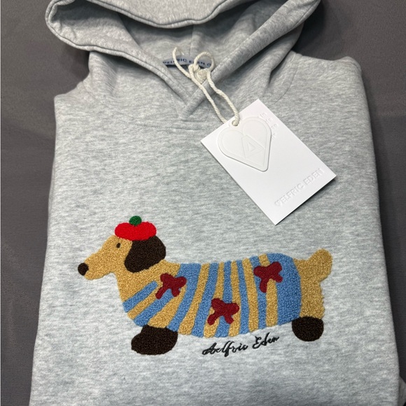AELFRIC EDEN Gray Hoodie with Dog Embroidery - Picture 8 of 9